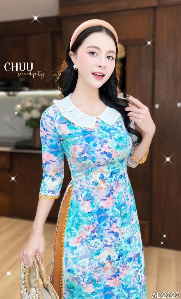 Áo Dài Cổ Xếp Giấy AD2020 (áo lẻ)