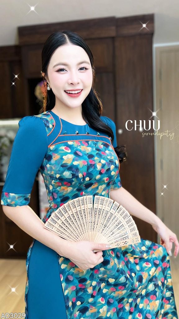 Áo Dài Line Nút Bọc P2 AD9002.3029 (áo lẻ)