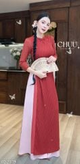 Áo Dài 4 Tà Đóa Hoa Đào Rơi AD2019 (áo lẻ)