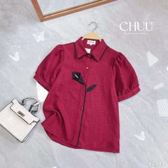 Áo Sơ Mi Hoa Ly Đen A2949