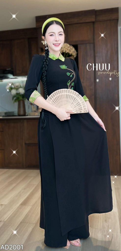 Áo Dài Cành Hoa Nguyệt Hải AD2001 (áo lẻ)