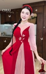 Áo Dài 2 Tà+ Sen Trong Đầm AD2015 (áo lẻ)