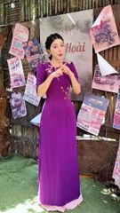 Áo Dài Nụ Tầm Xuân Kèm Phụ Kiện AD2023 (áo lẻ)