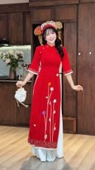 Áo Dài Hoa Tứ Quý AD3030 (áo lẻ)