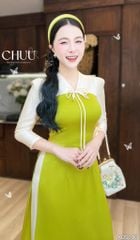 Áo Dài Hoa 4 Cánh AD9190 (áo lẻ)