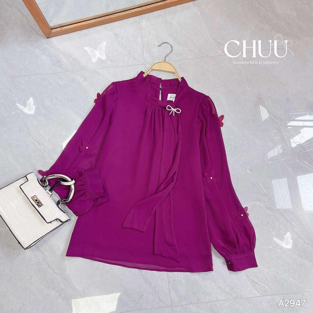 Áo Sơ Mi Tay Đính Bướm A2947