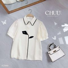 Áo Sơ Mi Hoa Ly Đen A2949