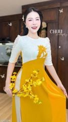 Áo Dài Hoa Cúc Ánh Sao AD2024 (áo lẻ)