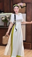 Áo Dài Hoa Hoạ Mi AD2992 (áo lẻ)