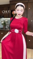 Áo Dài Hoa Hồng Thủy Tinh Kèm Phụ Kiện AD9001.3034 (áo lẻ)