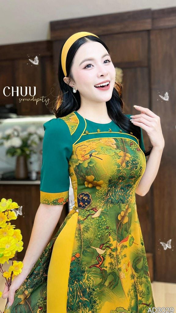 Áo Dài Line Nút Bọc P2 AD9002.3029 (áo lẻ)