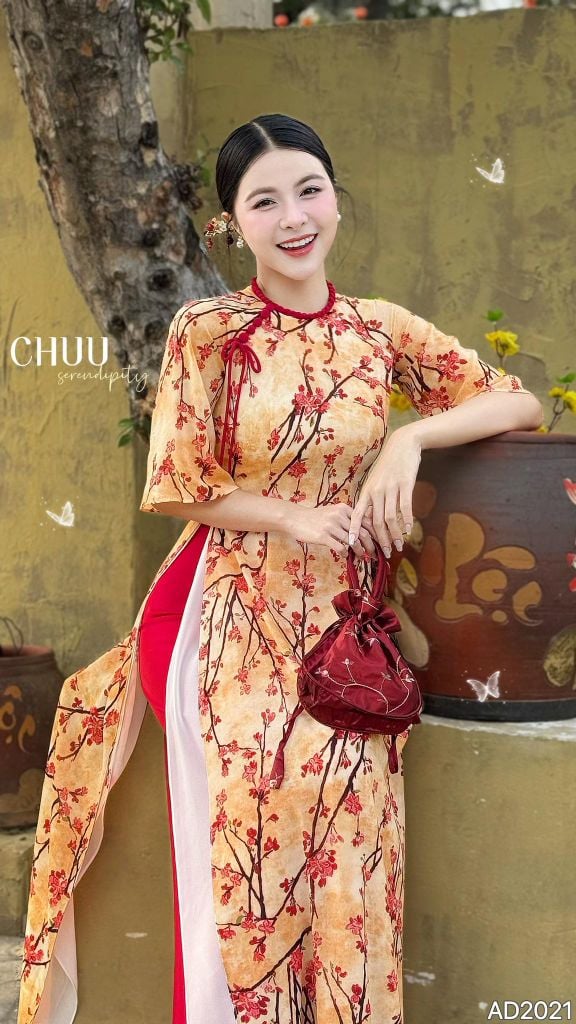 Áo Dài Phong Lan Rừng AD2021 (áo lẻ)