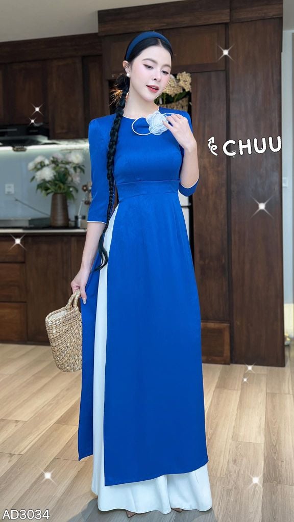 Áo Dài Hoa Hồng Thủy Tinh Kèm Phụ Kiện AD9001.3034 (áo lẻ)