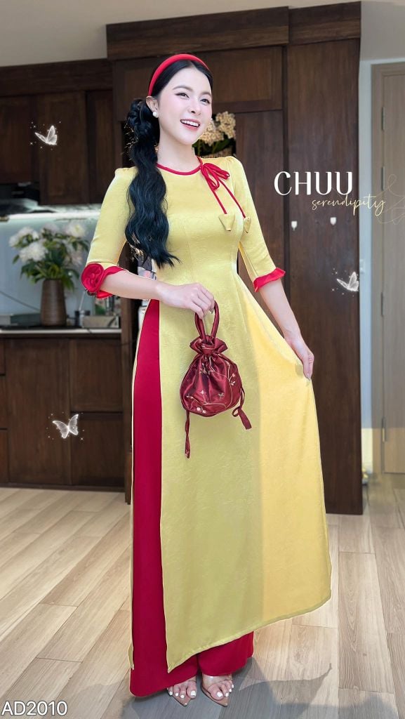 Áo Dài Vườn Địa Đàng Kèm Phụ Kiện AD2010 (Áo lẻ)