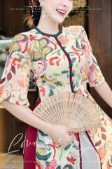 Áo Dài 4 Tà Mộng Cánh Hoa 132cm AD2700 (Áo lẻ)