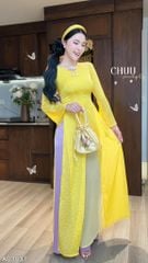 Áo Dài 4T Hoàng Kim Cúc Kèm Phụ Kiện AD9003.3037 (áo lẻ)