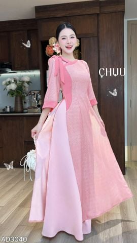 Áo Dài Én Nhỏ Kèm Phụ Kiện AD3040 (Áo lẻ)