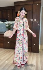 Áo Dài 4 Tà Mộng Cánh Hoa 132cm AD2700 (Áo lẻ)