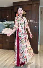 Áo Dài 4 Tà Mộng Cánh Hoa 132cm AD2700 (Áo lẻ)