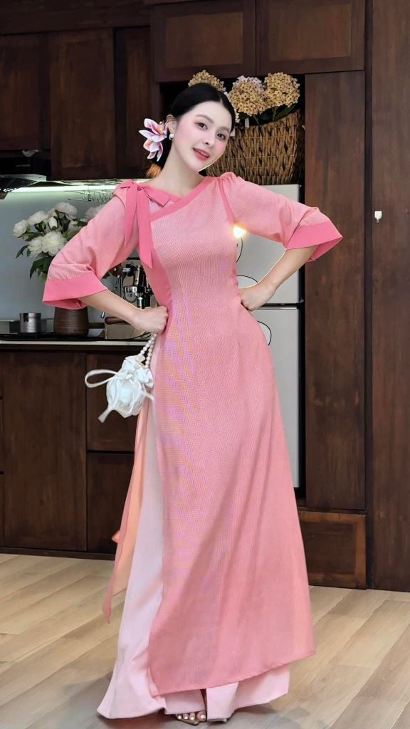 Áo Dài Én Nhỏ Kèm Phụ Kiện AD9002.3040 (áo lẻ)