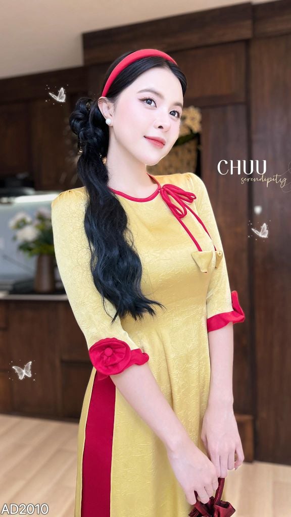 Áo Dài Vườn Địa Đàng Kèm Phụ Kiện AD2010 (Áo lẻ)