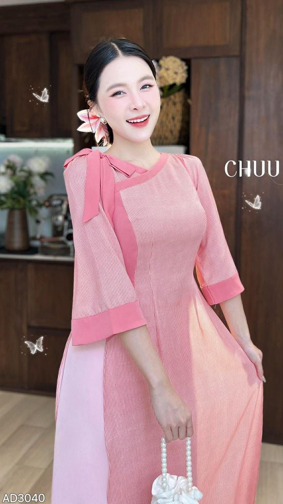 Áo Dài Én Nhỏ Kèm Phụ Kiện AD9002.3040 (áo lẻ)