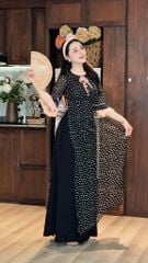 Áo Dài 4 Tà Chúm Chím Kèm Phụ Kiện AD9003.3042 (áo lẻ)