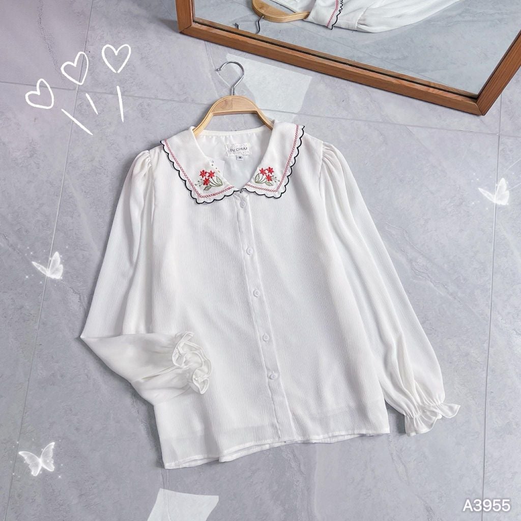 Áo Sơ Mi Hoa Ban Đỏ AT9001.3955