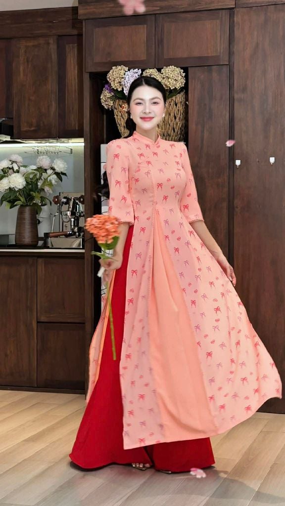 Áo Dài Hòa Bình AD9003.3044 (áo lẻ)