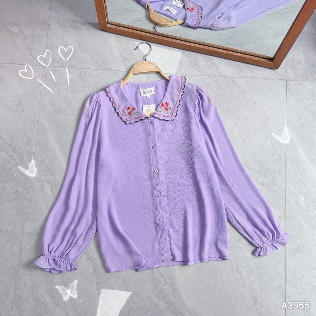 Áo Sơ Mi Hoa Ban Đỏ AT9001.3955