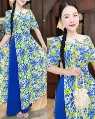 Áo Dài Cổ Hoa Nhiệt Đới AD2999 (Áo lẻ)