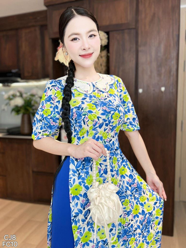 Áo Dài Cổ Hoa Nhiệt Đới AD2999 (Áo lẻ)