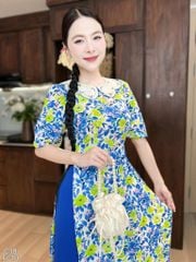 Áo Dài Cổ Hoa Nhiệt Đới AD2999 (Áo lẻ)