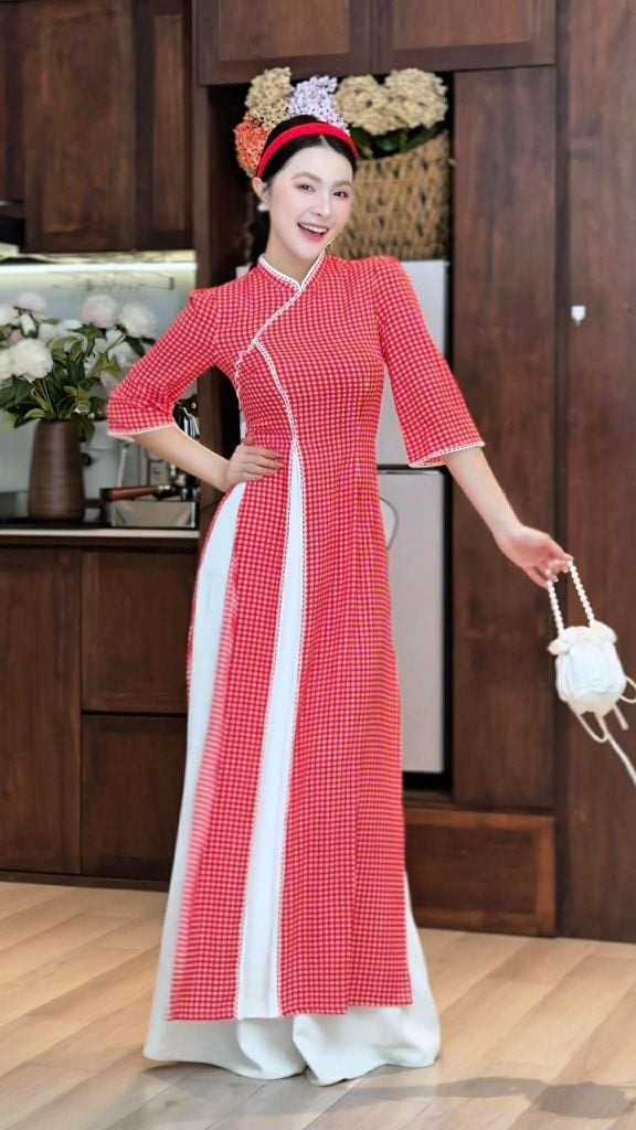 Áo Dài Hòa Bình AD9003.3044 (áo lẻ)