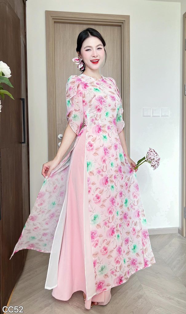 Áo Dài 4 Tà Tay Đắp AD9140 (Áo lẻ)