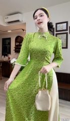 Áo Dài Xuân Lục Kèm Phụ Kiện AD3052 (Áo lẻ)