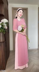 Áo Dài 4 Tà Thêu Tuyết Sứ Kèm Phụ Kiện AD3048 (Áo lẻ)