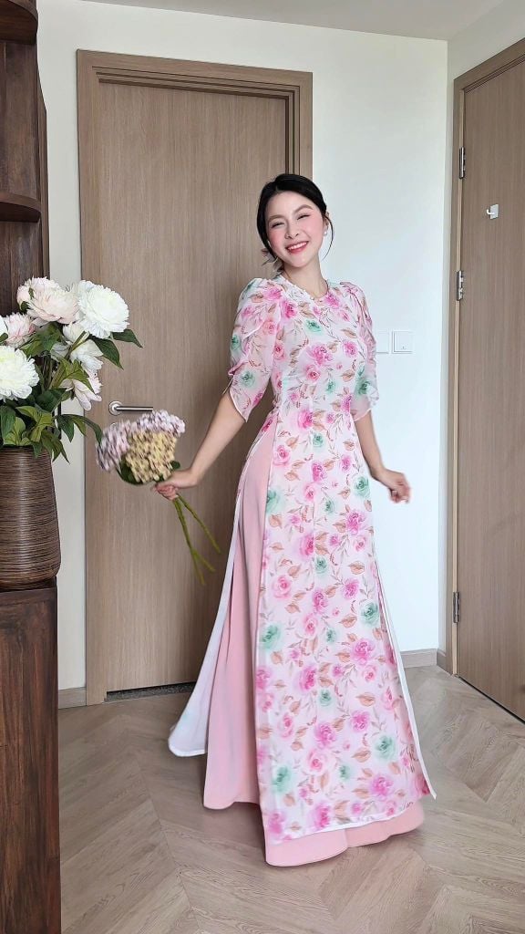 Áo Dài 4 Tà Tay Đắp AD9140 (Áo lẻ)