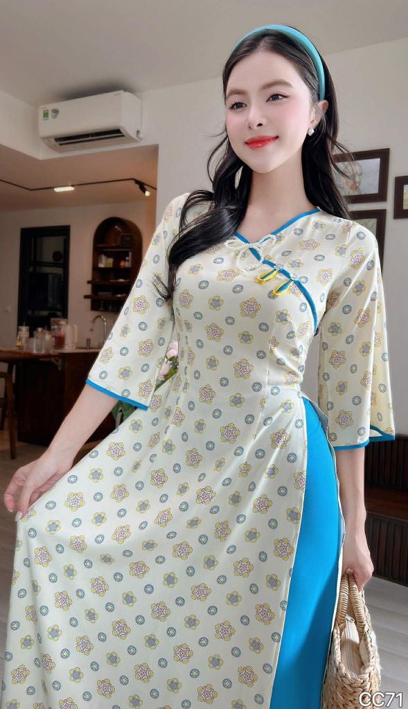 Áo Dài Bánh Hoa Búp AD3055 (Áo lẻ)
