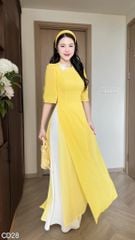 Áo Dài 4 Tà Thêu Tuyết Sứ Kèm Phụ Kiện AD3048 (Áo lẻ)