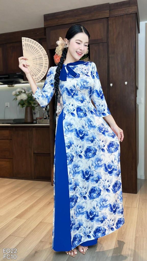 Áo Dài Khăn Quàng Lệch AD2007 (Áo lẻ)