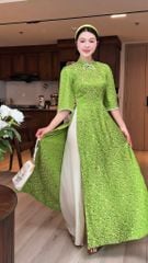 Áo Dài Xuân Lục Kèm Phụ Kiện AD3052 (Áo lẻ)
