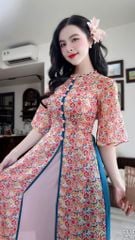 Áo Dài 4 Tà Mộng Cánh Hoa 132cm AD2700 (Áo lẻ)