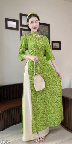 Áo Dài Xuân Lục Kèm Phụ Kiện AD3052 (Áo lẻ)