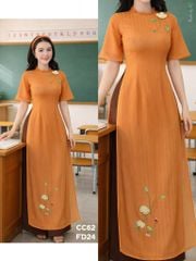 Áo Dài 4 Tà Mimi Hoa Non Kèm Phụ Kiện AD3057 (Áo lẻ)