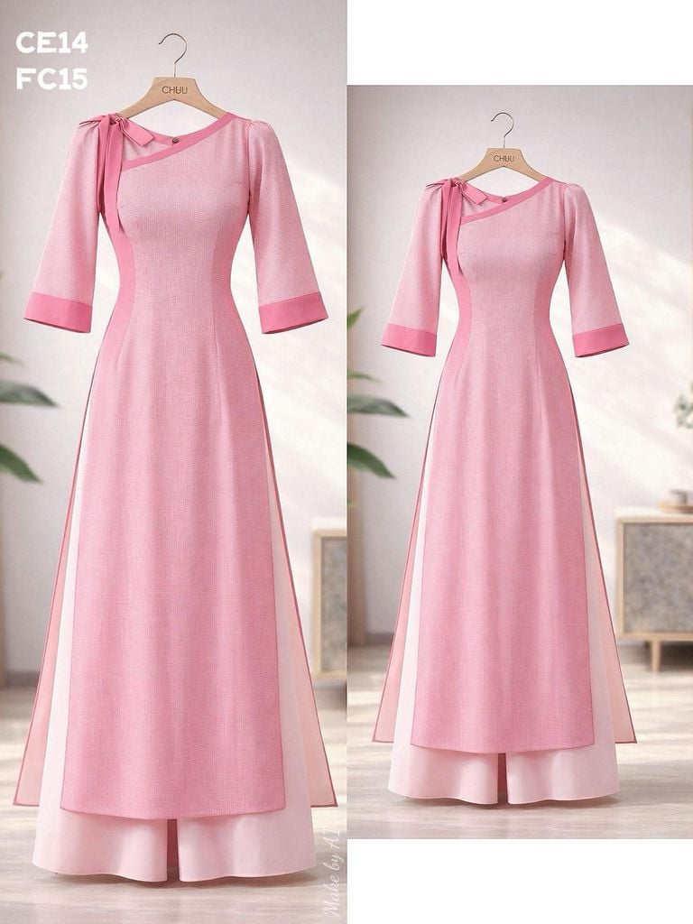Áo Dài Én Nhỏ Kèm Phụ Kiện AD3040 (Áo lẻ)