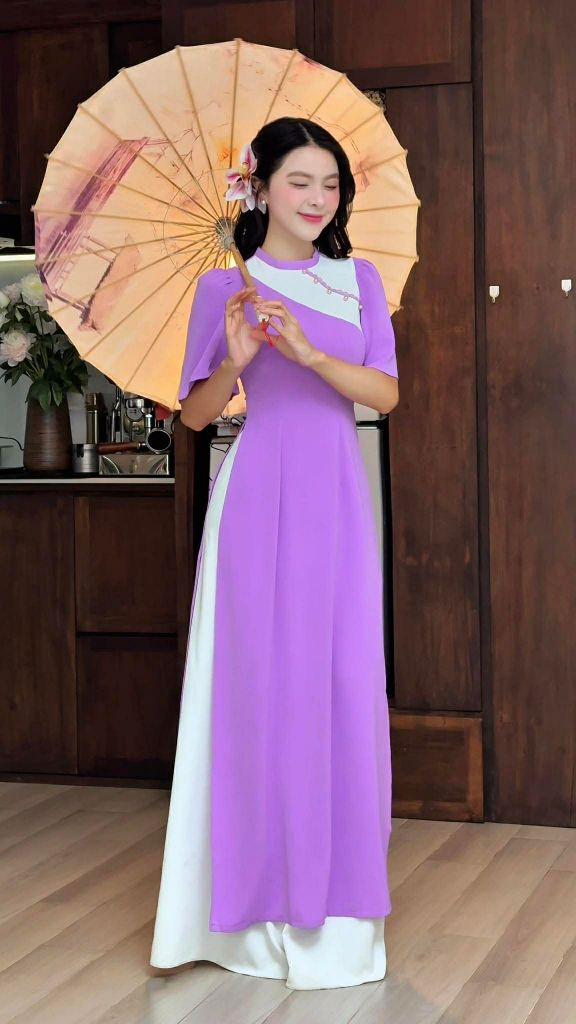 Áo Dài Nút Nghiêng AD3059 (Áo lẻ)