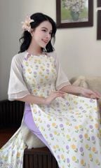 Áo Dài Bon Bon Hoa AD3058 (Áo lẻ)