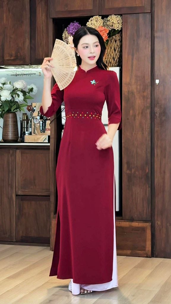 Áo Dài Kẹo Kéo Màu AD3064 (Áo lẻ)