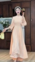 Áo Dài 2 Tà+ Bé Nút Hoa AD3062 (Áo lẻ)